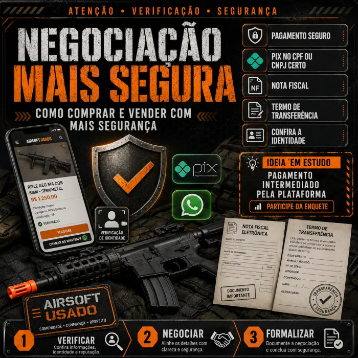 Imagem do post Como fazer uma negociação mais segura no Airsoft Usado no blog Airsoft Usado